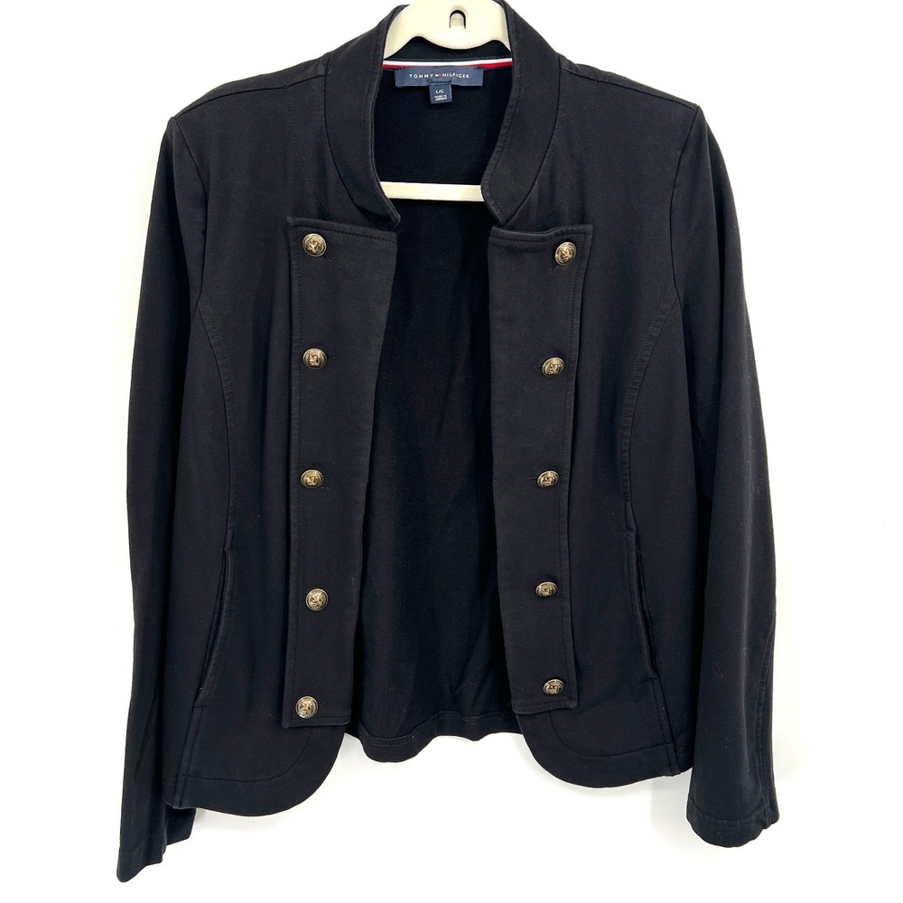 Black sailor jacket blazer nautical Tommy Hilfiger Military-Inspired Dark L